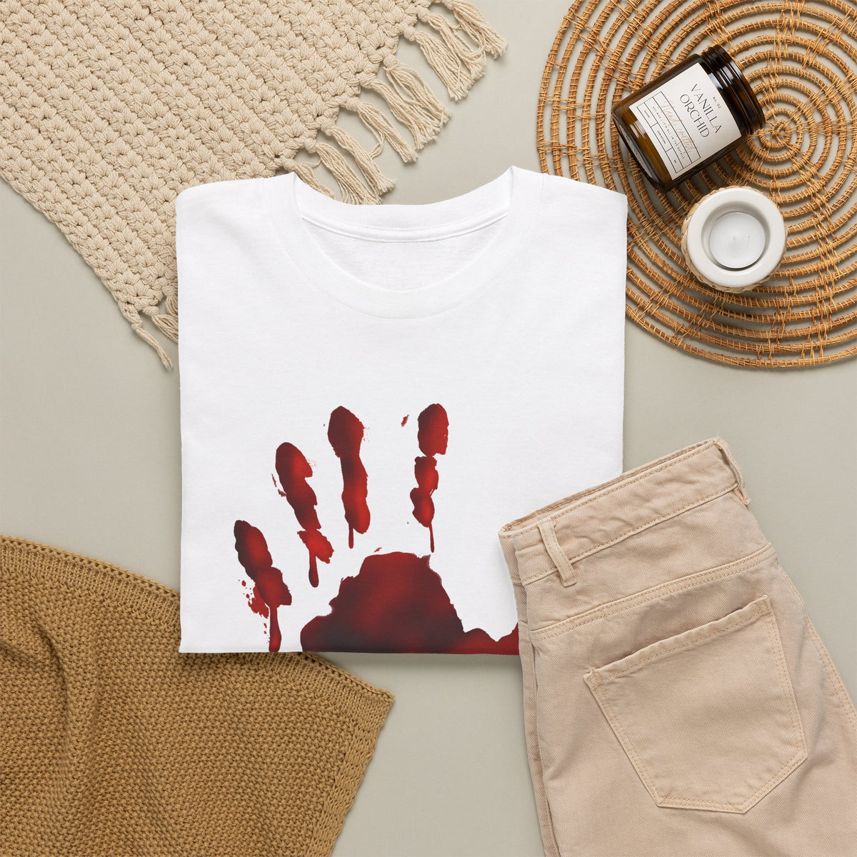 Maglietta Halloween Mano Insanguinata | T-Shirt Horror Halloween | Bloody Hand Tee